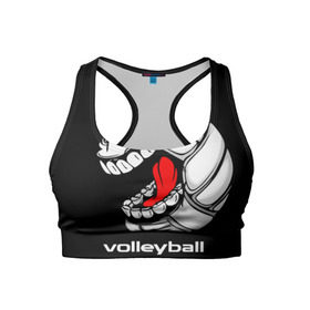 Женский спортивный топ 3D с принтом Волейбол 25 в Новосибирске, 82% полиэстер, 18% спандекс Ткань безопасна для здоровья, позволяет коже дышать, не мнется и не растягивается |  | Тематика изображения на принте: volleyball | волейбол