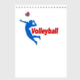 Скетчбук с принтом Волейбол 31 в Новосибирске, 100% бумага
 | 48 листов, плотность листов — 100 г/м2, плотность картонной обложки — 250 г/м2. Листы скреплены сверху удобной пружинной спиралью | Тематика изображения на принте: volleyball | волейбол