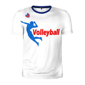 Мужская футболка 3D спортивная с принтом Волейбол 31 в Новосибирске, 100% полиэстер с улучшенными характеристиками | приталенный силуэт, круглая горловина, широкие плечи, сужается к линии бедра | volleyball | волейбол