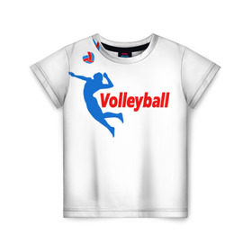 Детская футболка 3D с принтом Волейбол 31 в Новосибирске, 100% гипоаллергенный полиэфир | прямой крой, круглый вырез горловины, длина до линии бедер, чуть спущенное плечо, ткань немного тянется | Тематика изображения на принте: volleyball | волейбол