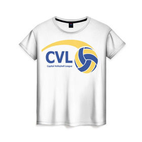 Женская футболка 3D с принтом Волейбол 39 в Новосибирске, 100% полиэфир ( синтетическое хлопкоподобное полотно) | прямой крой, круглый вырез горловины, длина до линии бедер | cvl | volleyball | волейбол