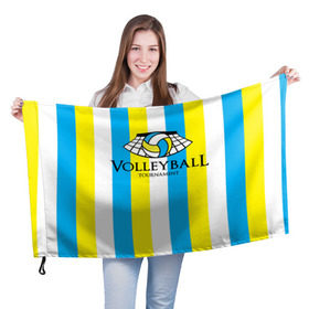Флаг 3D с принтом Волейбол 69 в Новосибирске, 100% полиэстер | плотность ткани — 95 г/м2, размер — 67 х 109 см. Принт наносится с одной стороны | tournament | volleyball | волейбол