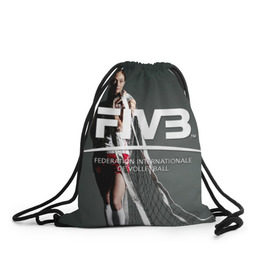 Рюкзак-мешок 3D с принтом Волейбол 80 в Новосибирске, 100% полиэстер | плотность ткани — 200 г/м2, размер — 35 х 45 см; лямки — толстые шнурки, застежка на шнуровке, без карманов и подкладки | fiv3 | volleyball | волейбол