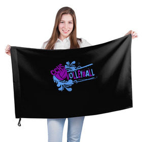 Флаг 3D с принтом Волейбол 81 в Новосибирске, 100% полиэстер | плотность ткани — 95 г/м2, размер — 67 х 109 см. Принт наносится с одной стороны | cchs | volleyball | волейбол