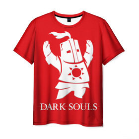 Мужская футболка 3D с принтом Dark Souls 1 в Новосибирске, 100% полиэфир | прямой крой, круглый вырез горловины, длина до линии бедер | dark souls | praise the sun | you died | дарк соулс