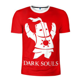 Мужская футболка 3D спортивная с принтом Dark Souls 1 в Новосибирске, 100% полиэстер с улучшенными характеристиками | приталенный силуэт, круглая горловина, широкие плечи, сужается к линии бедра | dark souls | praise the sun | you died | дарк соулс
