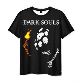 Мужская футболка 3D с принтом Dark Souls 13 в Новосибирске, 100% полиэфир | прямой крой, круглый вырез горловины, длина до линии бедер | dark souls | praise the sun | you died | дарк соулс