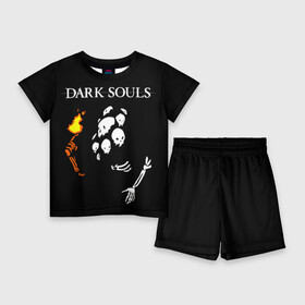 Детский костюм с шортами 3D с принтом Dark Souls 13 в Новосибирске,  |  | dark souls | praise the sun | you died | дарк соулс