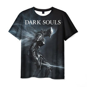 Мужская футболка 3D с принтом Dark Souls 15 в Новосибирске, 100% полиэфир | прямой крой, круглый вырез горловины, длина до линии бедер | dark souls | praise the sun | you died | дарк соулс