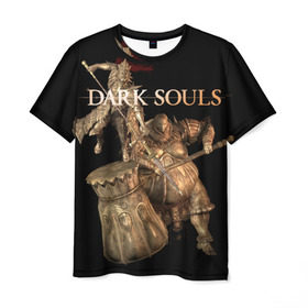 Мужская футболка 3D с принтом Dark Souls 22 в Новосибирске, 100% полиэфир | прямой крой, круглый вырез горловины, длина до линии бедер | dark souls | praise the sun | you died | дарк соулс