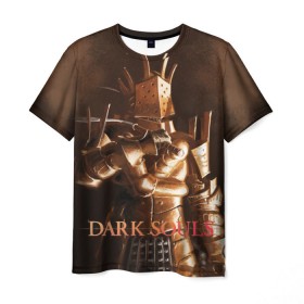 Мужская футболка 3D с принтом Dark Souls 23 в Новосибирске, 100% полиэфир | прямой крой, круглый вырез горловины, длина до линии бедер | dark souls | praise the sun | you died | дарк соулс