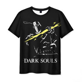Мужская футболка 3D с принтом Dark Souls 25 в Новосибирске, 100% полиэфир | прямой крой, круглый вырез горловины, длина до линии бедер | dark souls | praise the sun | you died | дарк соулс