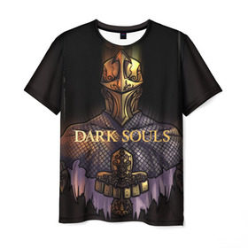 Мужская футболка 3D с принтом Dark Souls 29 в Новосибирске, 100% полиэфир | прямой крой, круглый вырез горловины, длина до линии бедер | dark souls | praise the sun | you died | дарк соулс