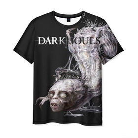 Мужская футболка 3D с принтом Dark Souls 31 в Новосибирске, 100% полиэфир | прямой крой, круглый вырез горловины, длина до линии бедер | dark souls | praise the sun | you died | дарк соулс