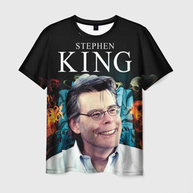 Мужская футболка 3D с принтом Стивен Кинг 8 в Новосибирске, 100% полиэфир | прямой крой, круглый вырез горловины, длина до линии бедер | stephen king | стивен кинг