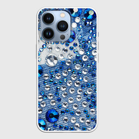 Чехол для iPhone 13 Pro с принтом Джинсовый 3 в Новосибирске,  |  | джинсовый | джинсы | стразы