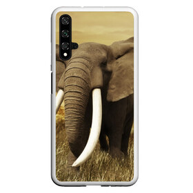 Чехол для Honor 20 с принтом Могучий слон в Новосибирске, Силикон | Область печати: задняя сторона чехла, без боковых панелей | elephant | африка | бивни | джунгли | мамонт | савана | сафари | слон | хобот