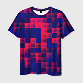 Мужская футболка 3D с принтом Кубы в Новосибирске, 100% полиэфир | прямой крой, круглый вырез горловины, длина до линии бедер | квадрат | кубики | текстуры