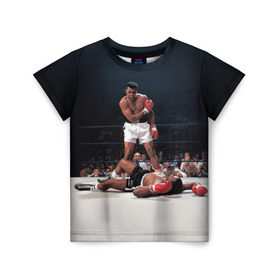 Детская футболка 3D с принтом Muhammad Ali в Новосибирске, 100% гипоаллергенный полиэфир | прямой крой, круглый вырез горловины, длина до линии бедер, чуть спущенное плечо, ткань немного тянется | impossible is nothing | muhammad ali | бокс | боксёр | мохаммед али | спорт