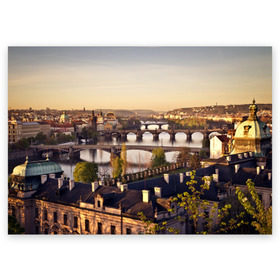 Поздравительная открытка с принтом Чехия (Прага) в Новосибирске, 100% бумага | плотность бумаги 280 г/м2, матовая, на обратной стороне линовка и место для марки
 | czech republic | europe | prague | европа | ес | каникулы | мосты | отпуск | прага | туризм | хоккей | чехия