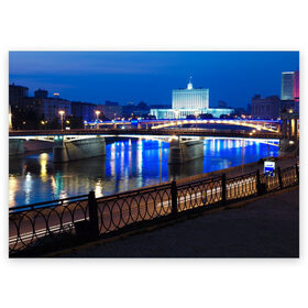 Поздравительная открытка с принтом Москва в Новосибирске, 100% бумага | плотность бумаги 280 г/м2, матовая, на обратной стороне линовка и место для марки
 | moscow | город | ночной | пейзаж