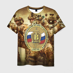 Мужская футболка 3D с принтом Спецназ 9 в Новосибирске, 100% полиэфир | прямой крой, круглый вырез горловины, длина до линии бедер | россия | спецназ