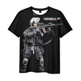 Мужская футболка 3D с принтом Спецназ 13 в Новосибирске, 100% полиэфир | прямой крой, круглый вырез горловины, длина до линии бедер | россия | спецназ