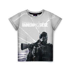 Детская футболка 3D с принтом Rainbow в Новосибирске, 100% гипоаллергенный полиэфир | прямой крой, круглый вырез горловины, длина до линии бедер, чуть спущенное плечо, ткань немного тянется | rainbow six siege