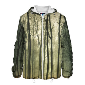 Мужская куртка 3D с принтом Чарующий лес в Новосибирске, ткань верха — 100% полиэстер, подклад — флис | прямой крой, подол и капюшон оформлены резинкой с фиксаторами, два кармана без застежек по бокам, один большой потайной карман на груди. Карман на груди застегивается на липучку | красиво | лес | природа | фото