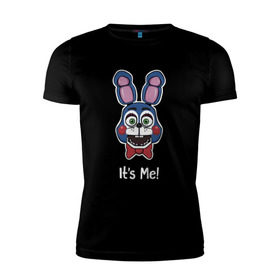 Мужская футболка премиум с принтом Бонни Bonnie The Bunny в Новосибирске, 92% хлопок, 8% лайкра | приталенный силуэт, круглый вырез ворота, длина до линии бедра, короткий рукав | golden freddy | бонни bonnie the bunny | пять ночей у фредди | фнаф