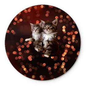 Коврик круглый с принтом Котята в Новосибирске, резина и полиэстер | круглая форма, изображение наносится на всю лицевую часть | Тематика изображения на принте: киска | кот | котёнок | кошка | прикольные картинки