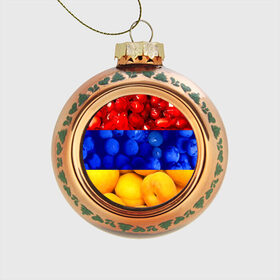 Стеклянный ёлочный шар с принтом Флаг Армении в Новосибирске, Стекло | Диаметр: 80 мм | армения | гранат | персик | слива | страны | флаг армении | фрукты