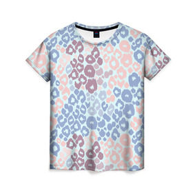 Женская футболка 3D с принтом Panton Leo в Новосибирске, 100% полиэфир ( синтетическое хлопкоподобное полотно) | прямой крой, круглый вырез горловины, длина до линии бедер | леопард | пятна | цветные