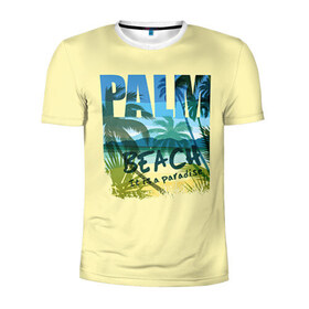 Мужская футболка 3D спортивная с принтом Palm beach в Новосибирске, 100% полиэстер с улучшенными характеристиками | приталенный силуэт, круглая горловина, широкие плечи, сужается к линии бедра | beach | party | summer | swag | trend | вечеринка | лето | популярное | сваг | свег | тренд | хит