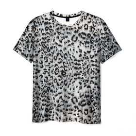 Мужская футболка 3D с принтом White Jaguar в Новосибирске, 100% полиэфир | прямой крой, круглый вырез горловины, длина до линии бедер | Тематика изображения на принте: барс | леопард | ягуар