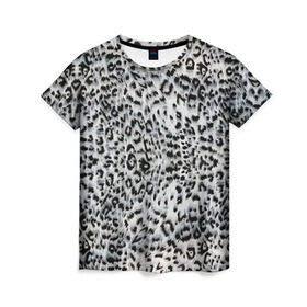 Женская футболка 3D с принтом White Jaguar в Новосибирске, 100% полиэфир ( синтетическое хлопкоподобное полотно) | прямой крой, круглый вырез горловины, длина до линии бедер | Тематика изображения на принте: барс | леопард | ягуар
