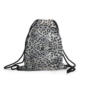 Рюкзак-мешок 3D с принтом White Jaguar в Новосибирске, 100% полиэстер | плотность ткани — 200 г/м2, размер — 35 х 45 см; лямки — толстые шнурки, застежка на шнуровке, без карманов и подкладки | Тематика изображения на принте: барс | леопард | ягуар
