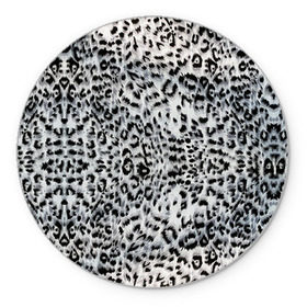 Коврик круглый с принтом White Jaguar в Новосибирске, резина и полиэстер | круглая форма, изображение наносится на всю лицевую часть | барс | леопард | ягуар
