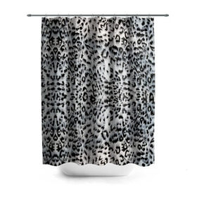 Штора 3D для ванной с принтом White Jaguar в Новосибирске, 100% полиэстер | плотность материала — 100 г/м2. Стандартный размер — 146 см х 180 см. По верхнему краю — пластиковые люверсы для креплений. В комплекте 10 пластиковых колец | барс | леопард | ягуар