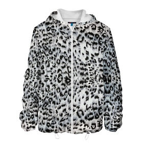 Мужская куртка 3D с принтом White Jaguar в Новосибирске, ткань верха — 100% полиэстер, подклад — флис | прямой крой, подол и капюшон оформлены резинкой с фиксаторами, два кармана без застежек по бокам, один большой потайной карман на груди. Карман на груди застегивается на липучку | Тематика изображения на принте: барс | леопард | ягуар