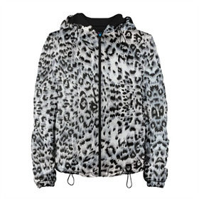 Женская куртка 3D с принтом White Jaguar в Новосибирске, ткань верха — 100% полиэстер, подклад — флис | прямой крой, подол и капюшон оформлены резинкой с фиксаторами, два кармана без застежек по бокам, один большой потайной карман на груди. Карман на груди застегивается на липучку | Тематика изображения на принте: барс | леопард | ягуар