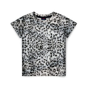 Детская футболка 3D с принтом White Jaguar в Новосибирске, 100% гипоаллергенный полиэфир | прямой крой, круглый вырез горловины, длина до линии бедер, чуть спущенное плечо, ткань немного тянется | барс | леопард | ягуар
