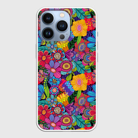 Чехол для iPhone 13 Pro с принтом Яркие цветы в Новосибирске,  |  | летний | разноцветный | цветы | яркий