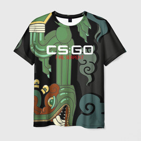 Мужская футболка 3D с принтом cs:go - Fire Serpent (Огненный змей) в Новосибирске, 100% полиэфир | прямой крой, круглый вырез горловины, длина до линии бедер | cs | csgo | fire | go | serpent огненный | змей | кс