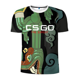 Мужская футболка 3D спортивная с принтом cs:go - Fire Serpent (Огненный змей) в Новосибирске, 100% полиэстер с улучшенными характеристиками | приталенный силуэт, круглая горловина, широкие плечи, сужается к линии бедра | cs | csgo | fire | go | serpent огненный | змей | кс