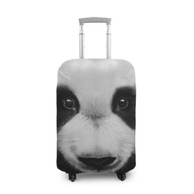 Чехол для чемодана 3D с принтом Морда панды в Новосибирске, 86% полиэфир, 14% спандекс | двустороннее нанесение принта, прорези для ручек и колес | 