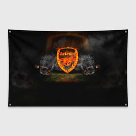 Флаг-баннер с принтом Arsenal FC Gunners в Новосибирске, 100% полиэстер | размер 67 х 109 см, плотность ткани — 95 г/м2; по краям флага есть четыре люверса для крепления | футбол