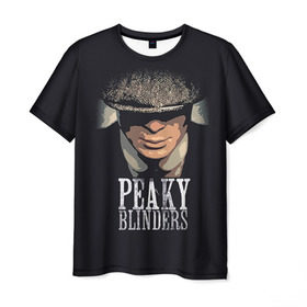Мужская футболка 3D с принтом Peaky Blinders 5 в Новосибирске, 100% полиэфир | прямой крой, круглый вырез горловины, длина до линии бедер | peaky blinders | козырьки | козырьки сериал | острые козырьки | томас шелби