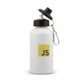 Бутылка спортивная с принтом JS return true, в Новосибирске, металл | емкость — 500 мл, в комплекте две пластиковые крышки и карабин для крепления | javascript | js | программист