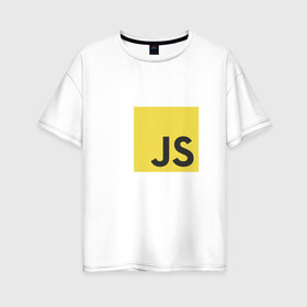 Женская футболка хлопок Oversize с принтом JS return true (black) в Новосибирске, 100% хлопок | свободный крой, круглый ворот, спущенный рукав, длина до линии бедер
 | javascript | js | программист
